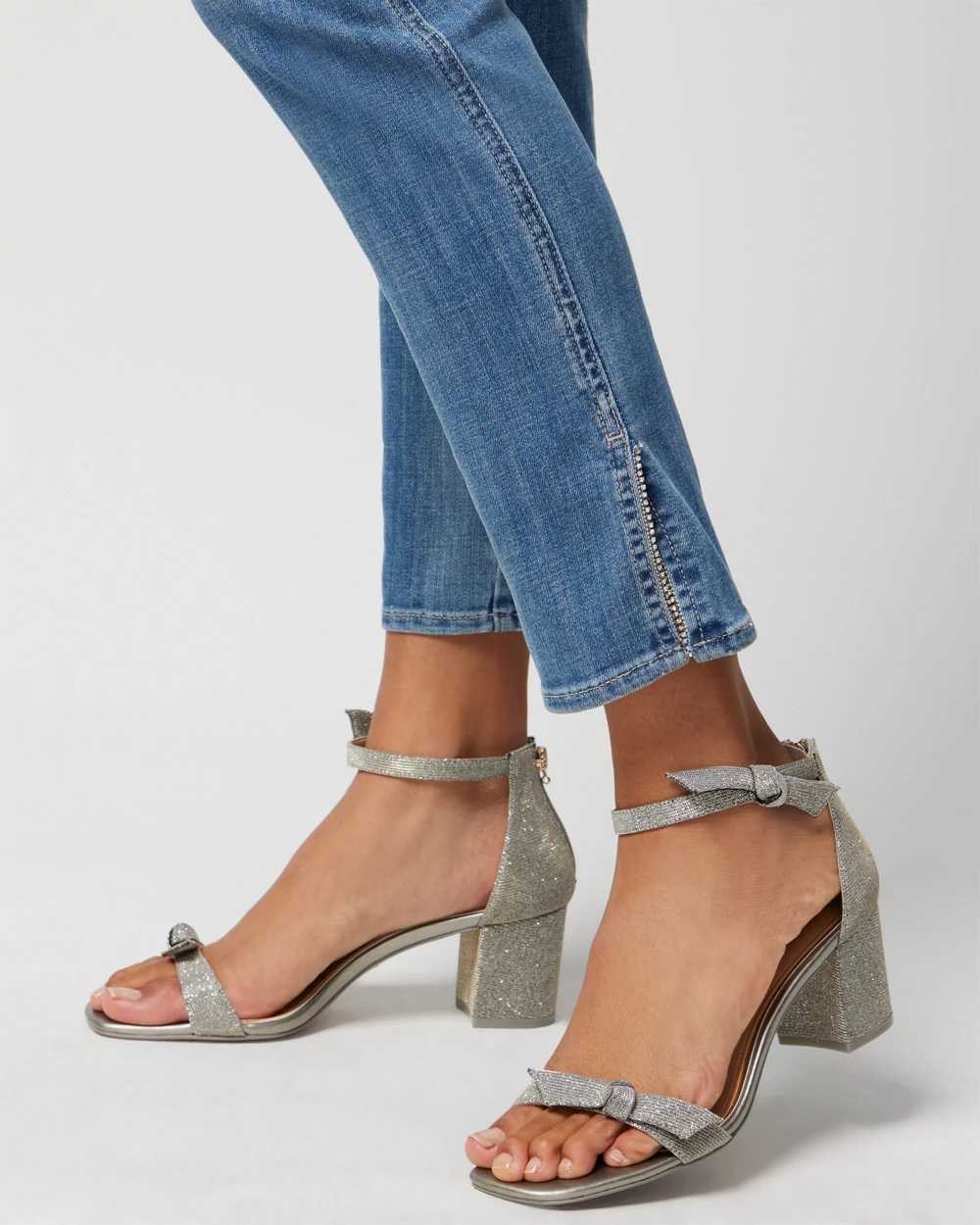 Sparkle Bow Block Heel
